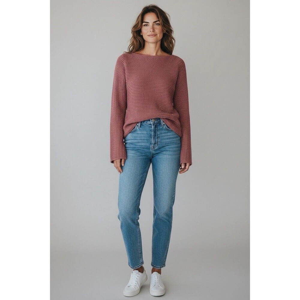 Peruvian Connection Pima Cotton Knit Top Pullover Sweater Beach Cover Boho